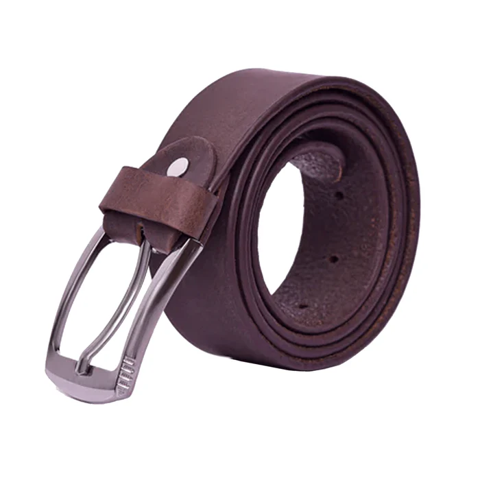 Mens Casual Leather Belt Brown Art - Image 3